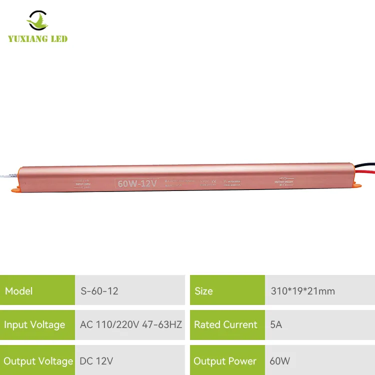 Τροφοδοτικό 12v5a Golden Ultra Slim Led