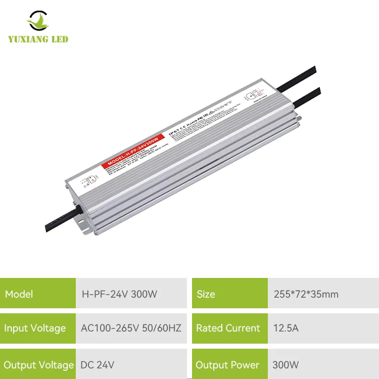 Hoge PF Ip67 24v 300w waterdichte led-voeding