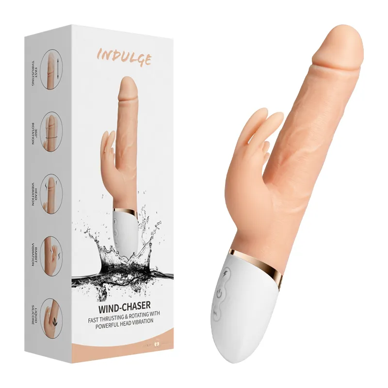 Vibrador realista de impulso e rotação