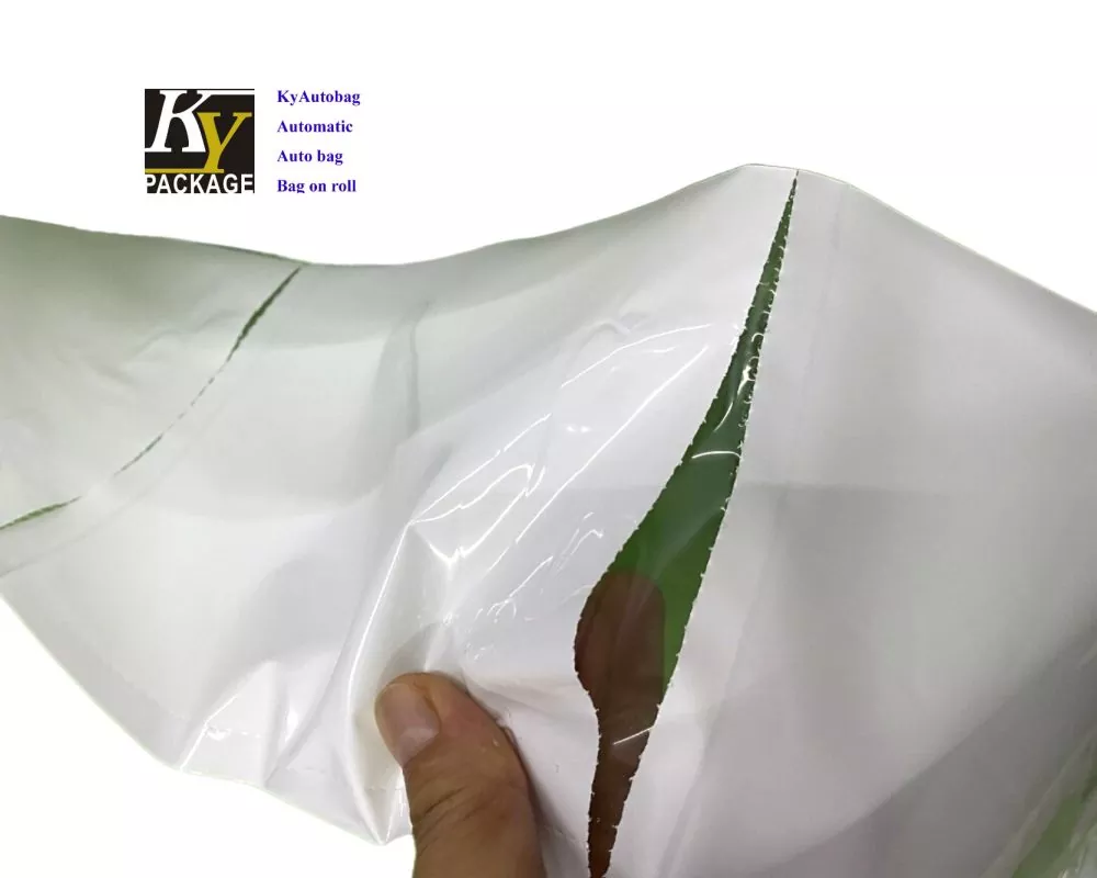Bolsas en rollos preabiertas automáticas blancas con respaldo transparente - 3 
