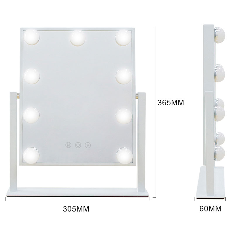 Brightness Adjustment Makeup Mirror with 9 PCS Bulbs