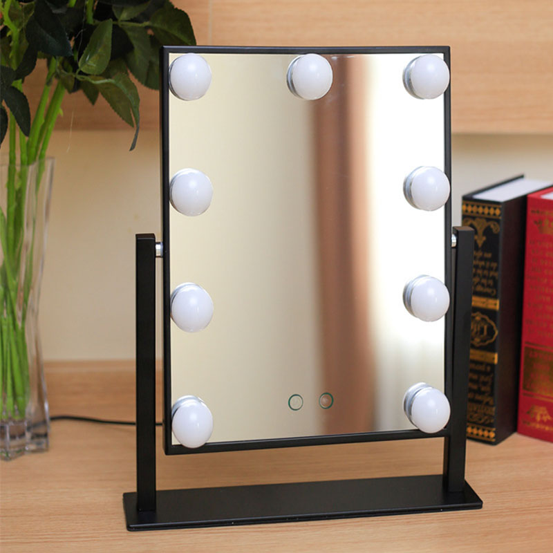 Brightness Adjustment Makeup Mirror with 9 PCS Bulbs