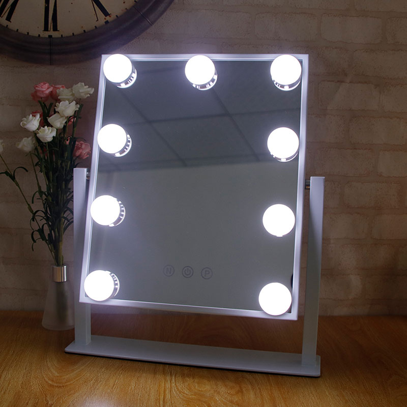 Brightness Adjustment Makeup Mirror with 9 PCS Bulbs