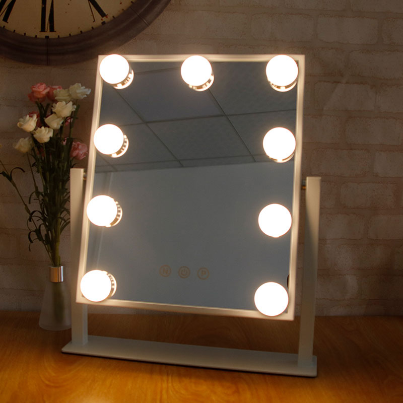 Brightness Adjustment Makeup Mirror with 9 PCS Bulbs