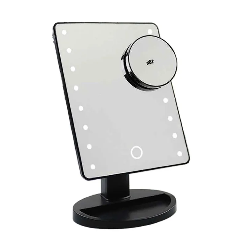 Miroir de maquillage intelligent à écran tactile avec 16 lumières LED intégrées