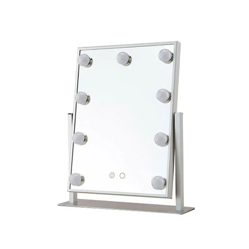 Miroir de maquillage léger polyvalent avec 9 ampoules LED