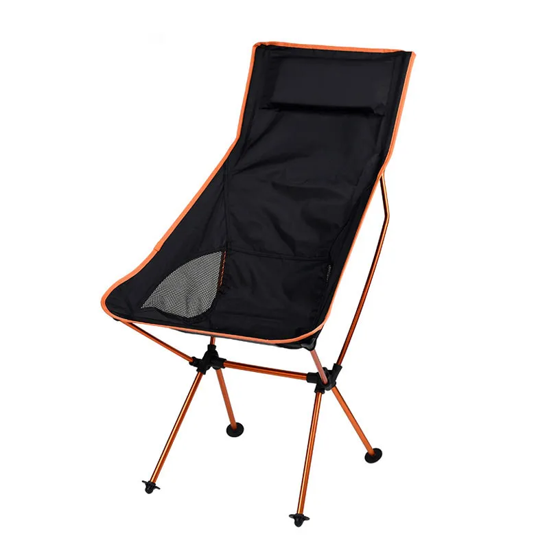 Silla de camping plegable con respaldo alto