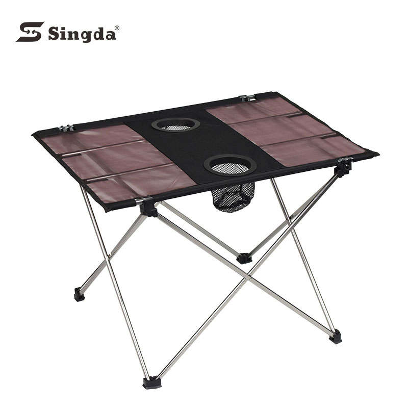 Lightweight Mesh Camping Table with Cup Holder