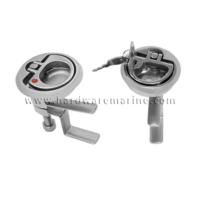 Boat 316 Stainless Steel Embedded lock with Hatch Latches Turning Lock Handle