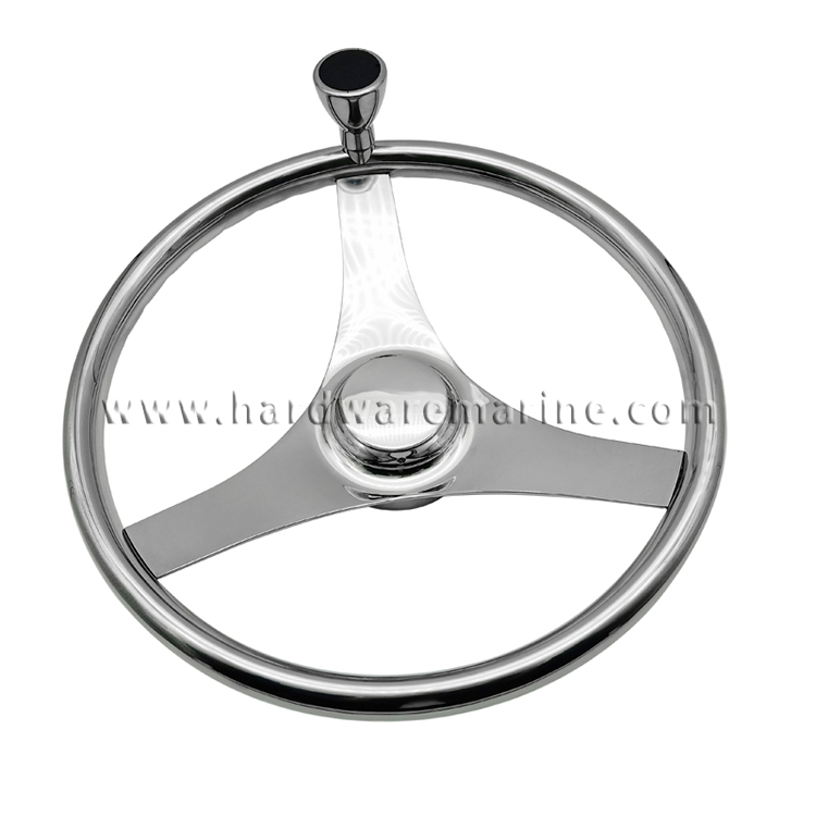 Stainless Steel 3 Spoke Steering Wheel With Knob