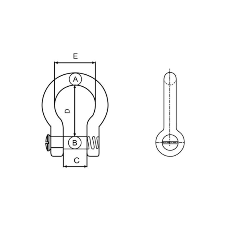 Bow Shackle na may Countersunk Pin