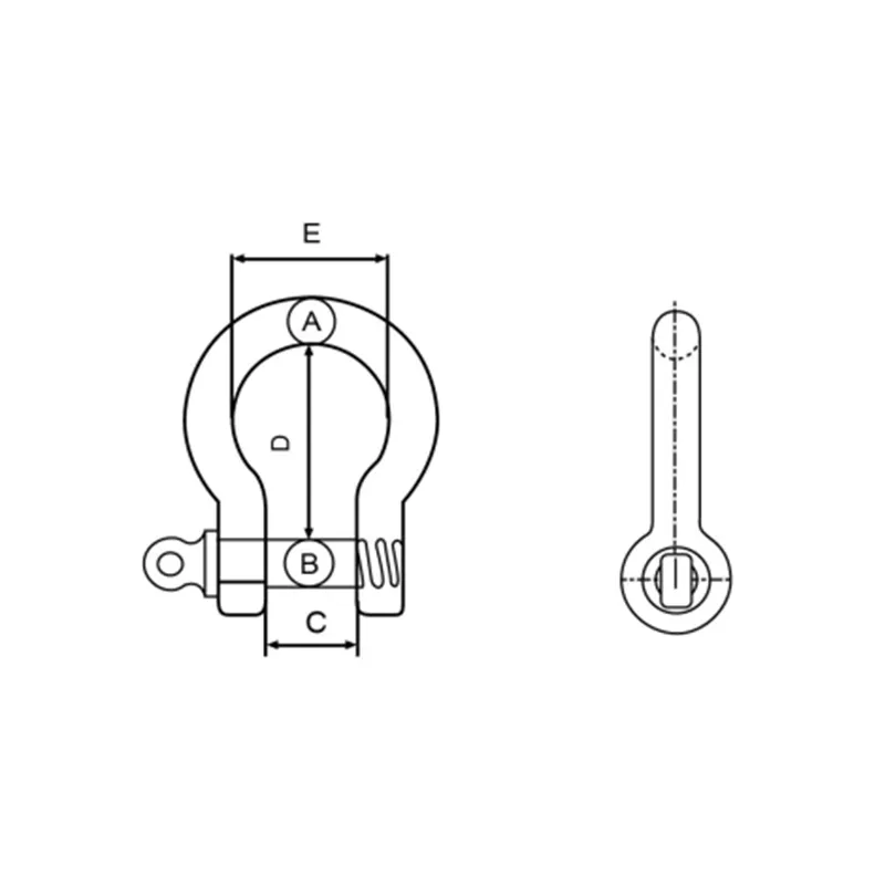 Bow Shackle na may Round Pin