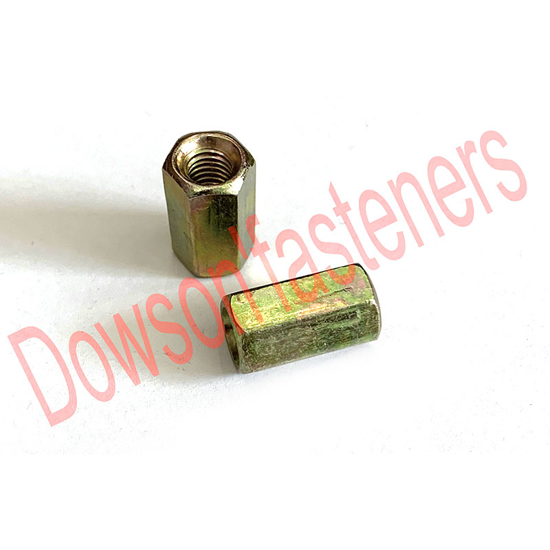 Carbon Steel Hex Coupling Nut Zinc Plated Yellow
