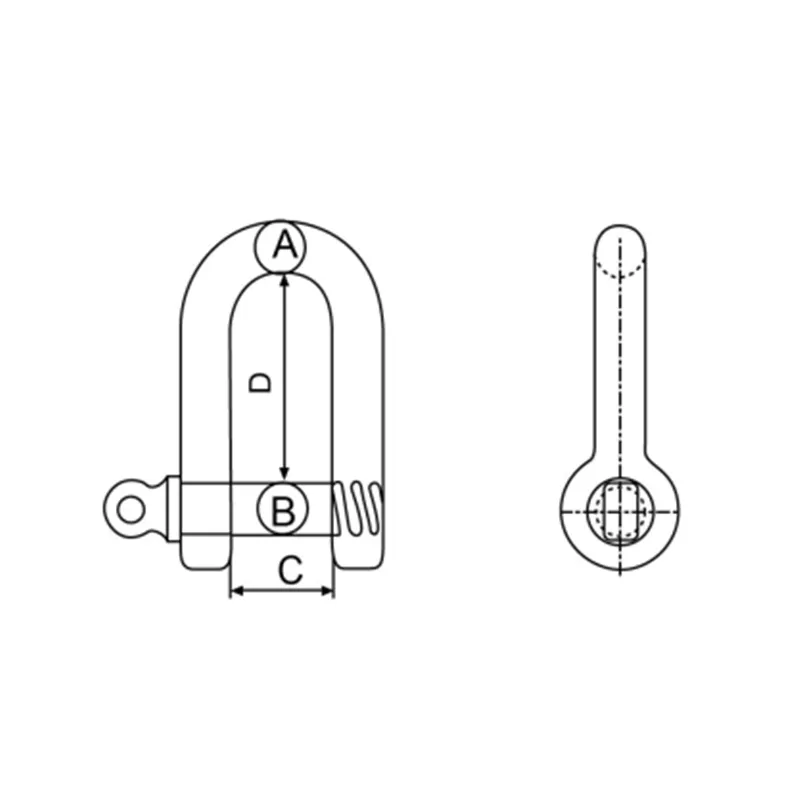 Dee-beugel met ronde pin