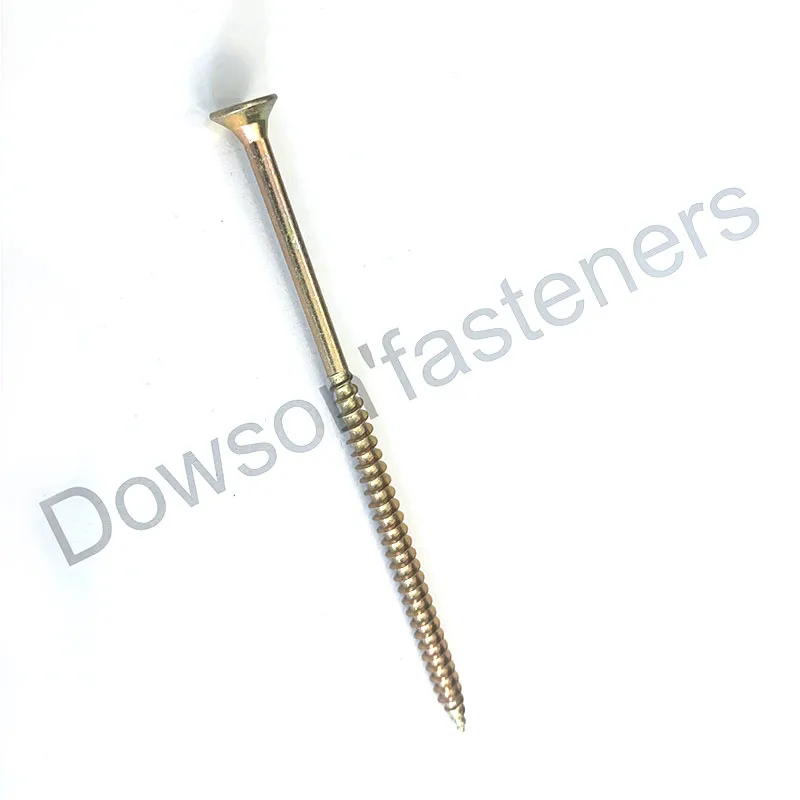 Double Countersunk Head Chipboard Screw Zinc Plated Yellow