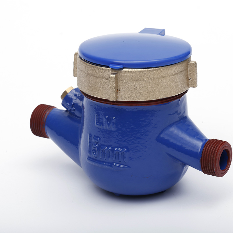 Medidor de agua fría con dial seco de chorro múltiple de hierro fundido de 15 mm