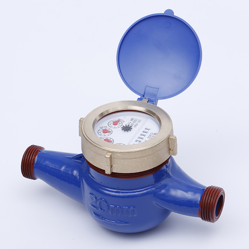 Medidor de flujo de agua fría con dial seco de chorro múltiple de 20 mm
