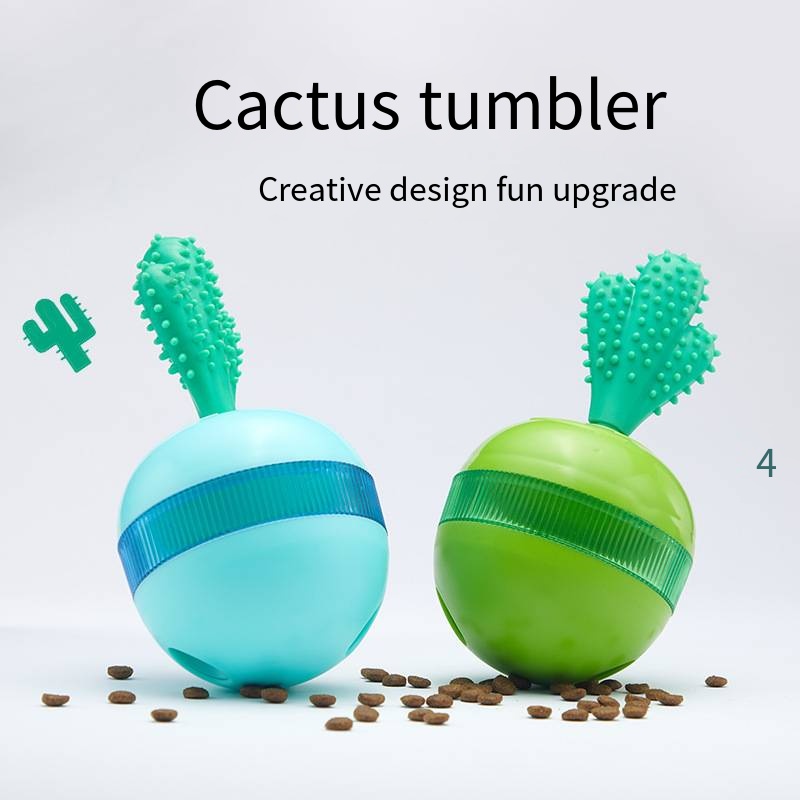 Cactus tumbler leaky ball pet toy