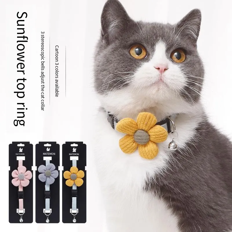 Cat collar 3D stereo sunflower cat collar