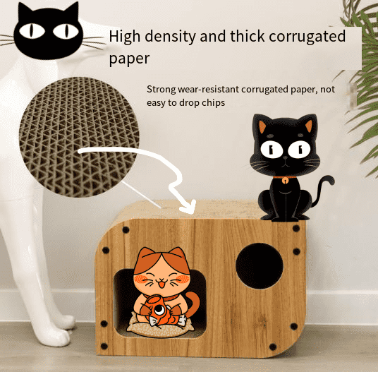 Cat Scratching Board Cat Litter Wear Resistant Wood Material Cat Supplies