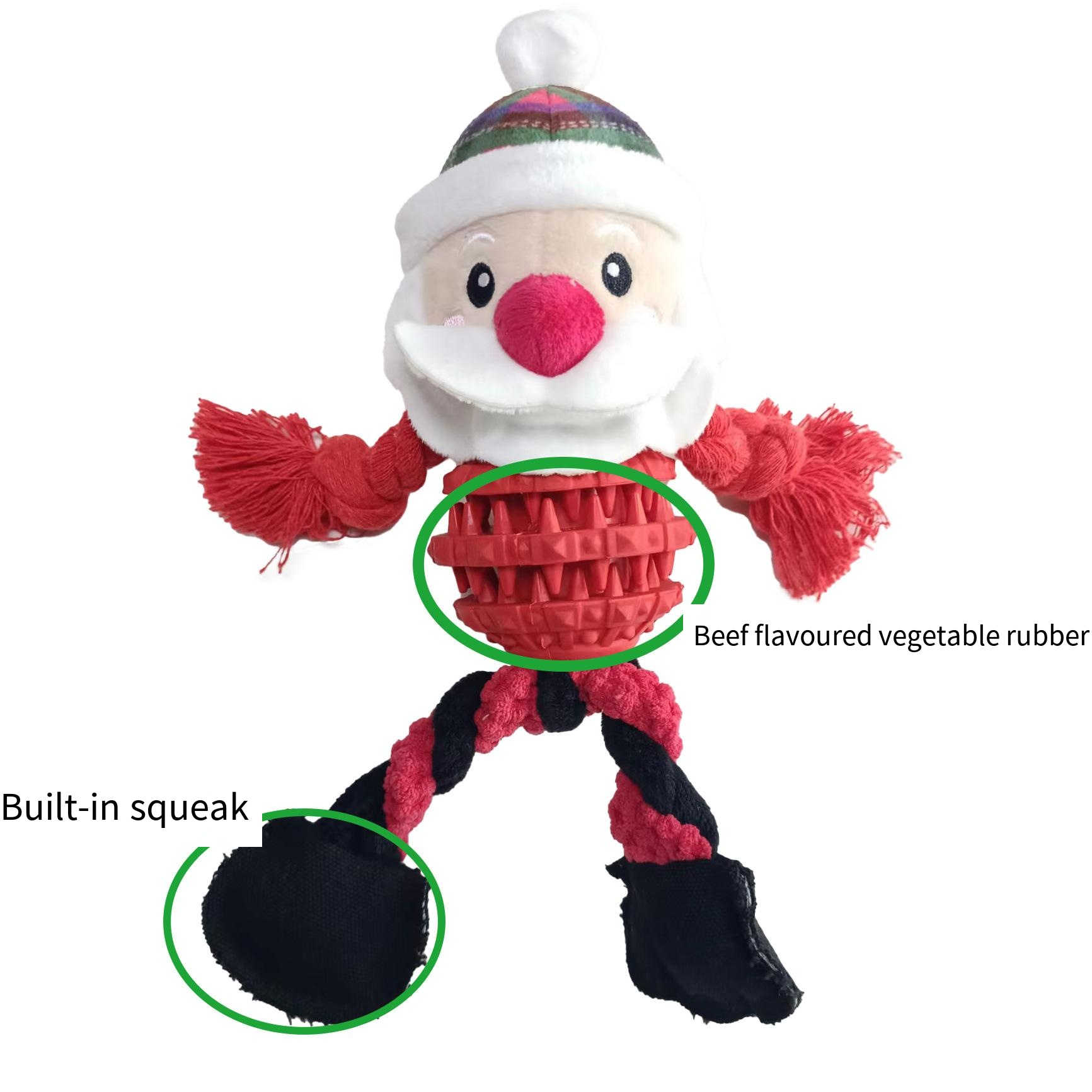 Christmas style rubber tooth cleaner dog toy