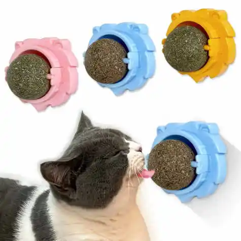 Cute Cat Toys For Chew Lick Relax Wall Ball Catnip Toy For Kitten Lion Cat Catnip Ball