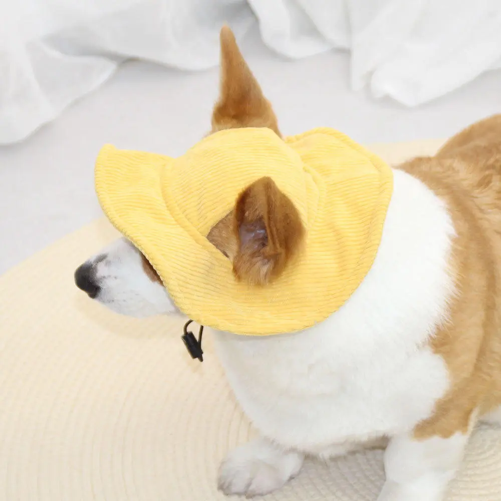 Cute dog hat Ears pet fisherman hat shade dress Corgi sun hat