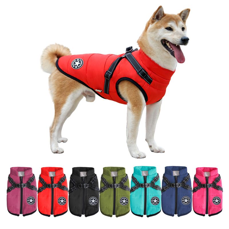 Dog Clothing With Integrated Chest And Back Cotton Vest