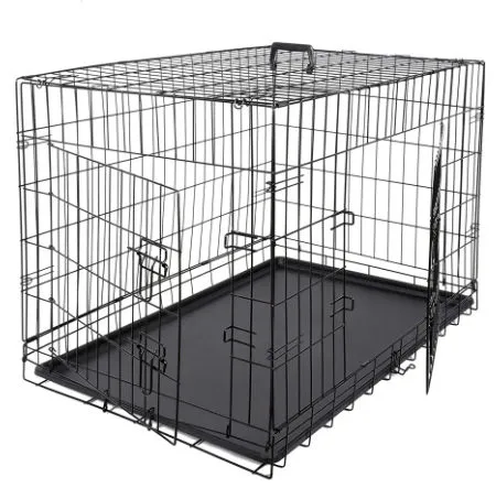 Double Doors 48 Inch Metal Large Pets Crates Dog Cages