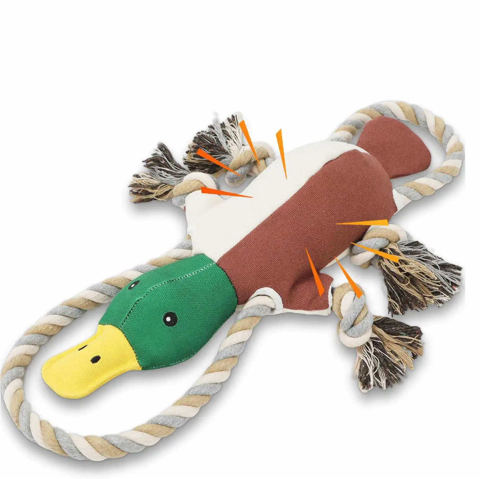 Duck knot interactive stuffed pet toy