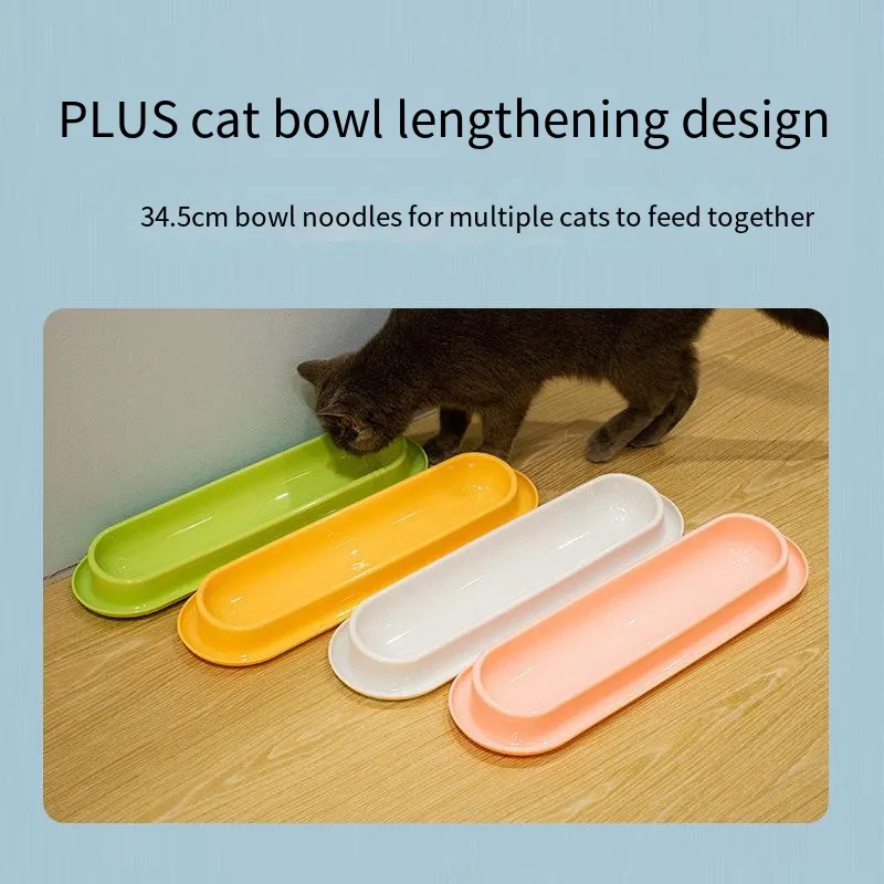 Extended cat bowl Feeding bowl Drinking multi-cat meal cat bowl