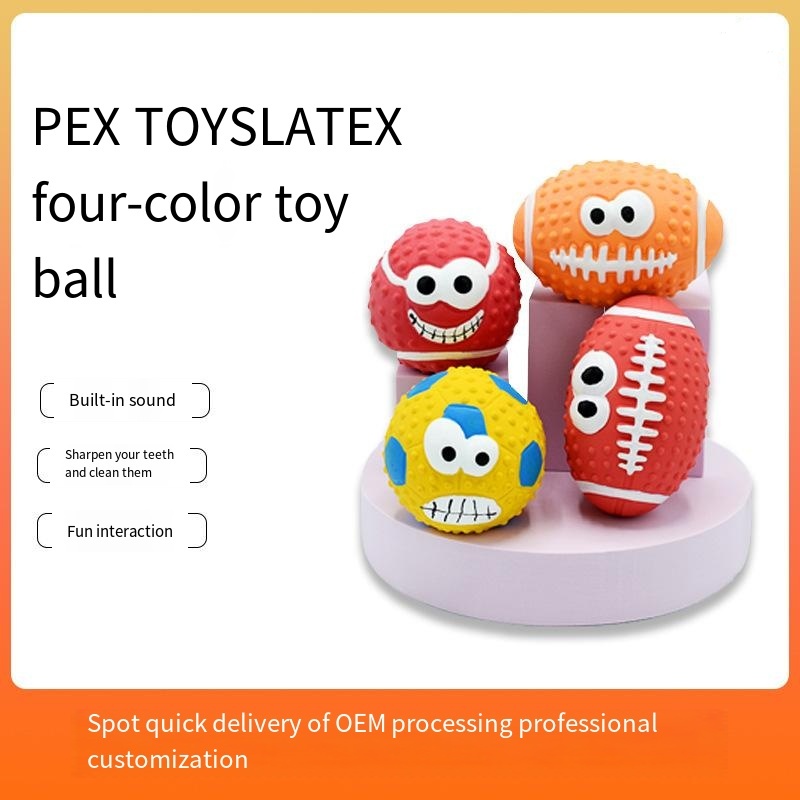 Latex toys stuffed with cotton latex football baseball sound Dog toy