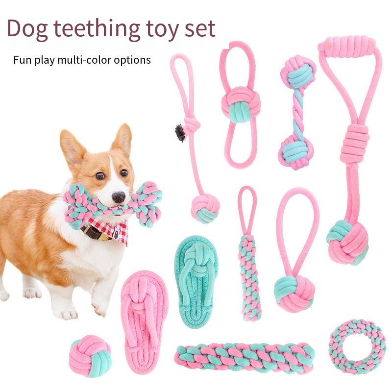Off-the-shelf Dog Teething Stick Bite Resistant Teething Toy Dog Pet Cotton Rope