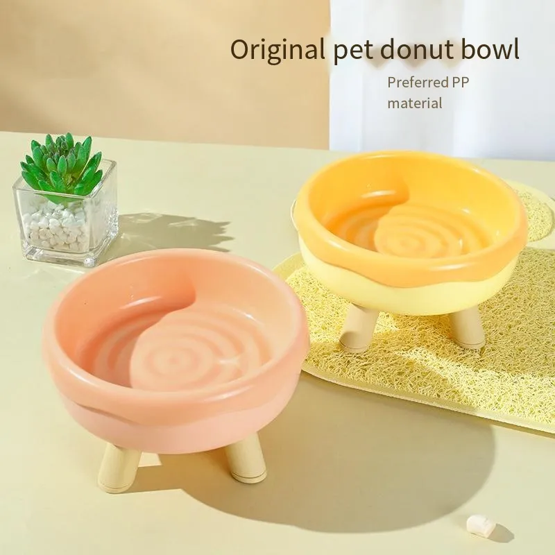 Pet cat bowl donuts four-legged bowl cat food bowl
