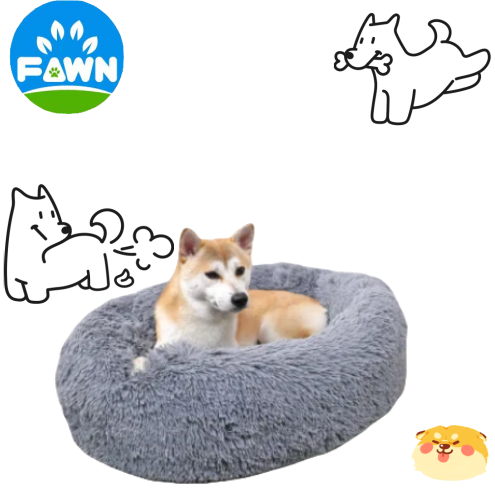 Pet pad dog bed Round dog bed faux fur real pad for dogs