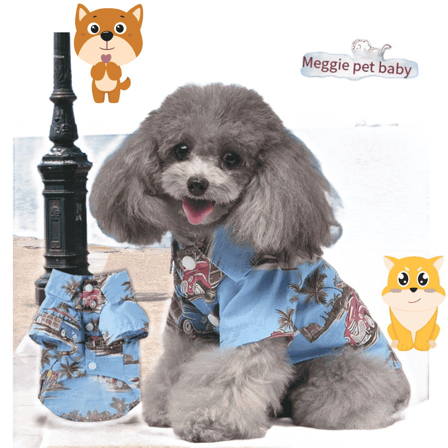 Vacation Dog Clothes Breathable And Good-looking Casual Printed Shirt