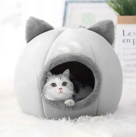 Warm Soft Velvet Pet cave products for pets sleep cozy house cats tent