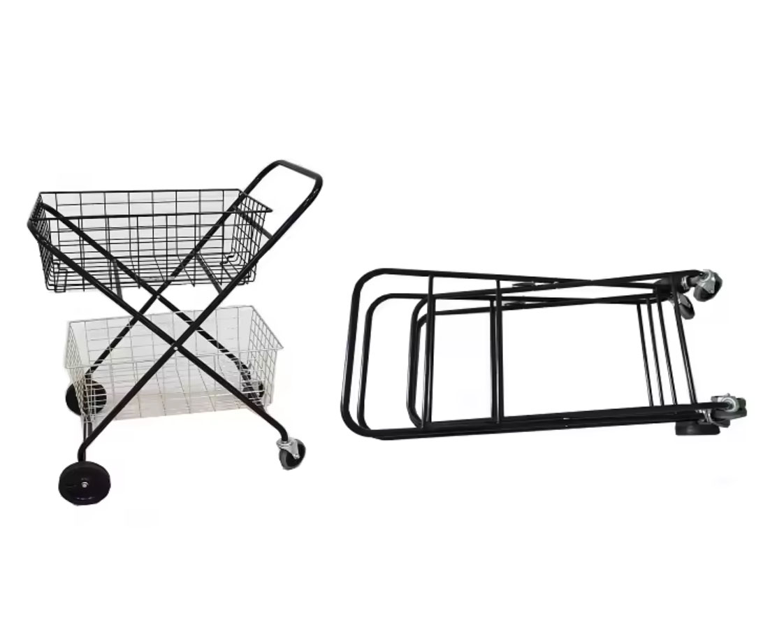 Metal Double Basket Shopping Trolleys Carts