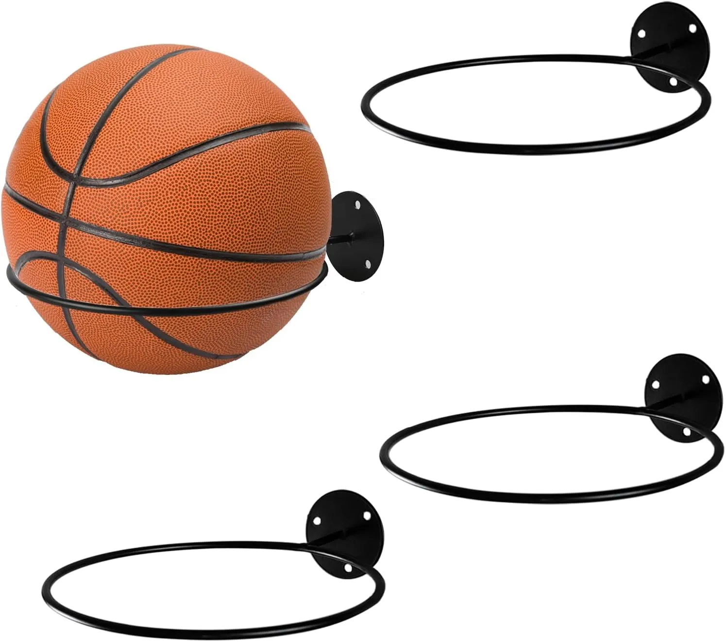 Wall mounted ball rack specifically designed for ball games