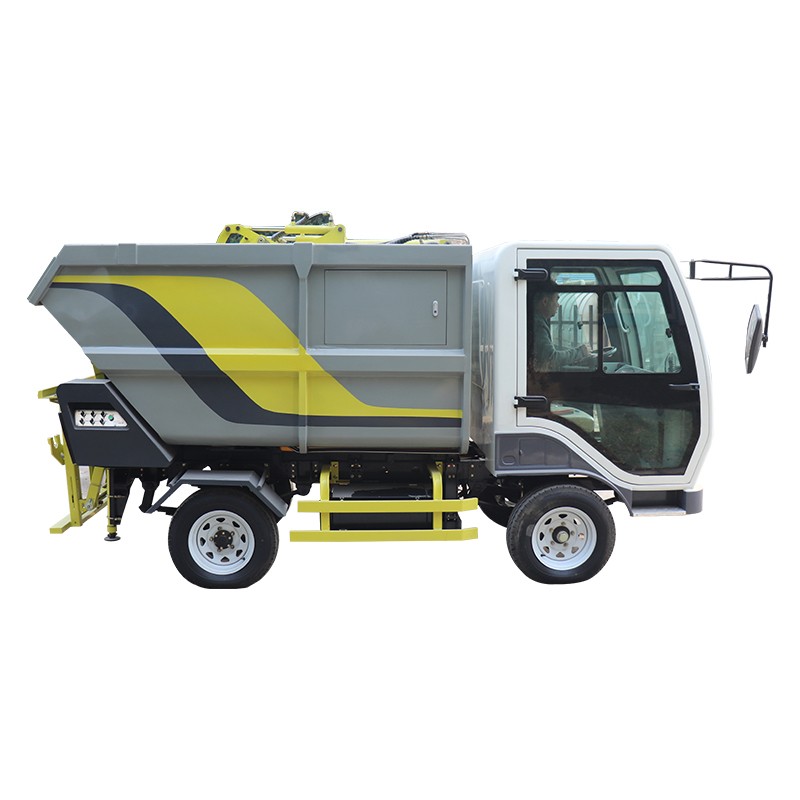 Electric self loading and unloading garbage truck - 2 