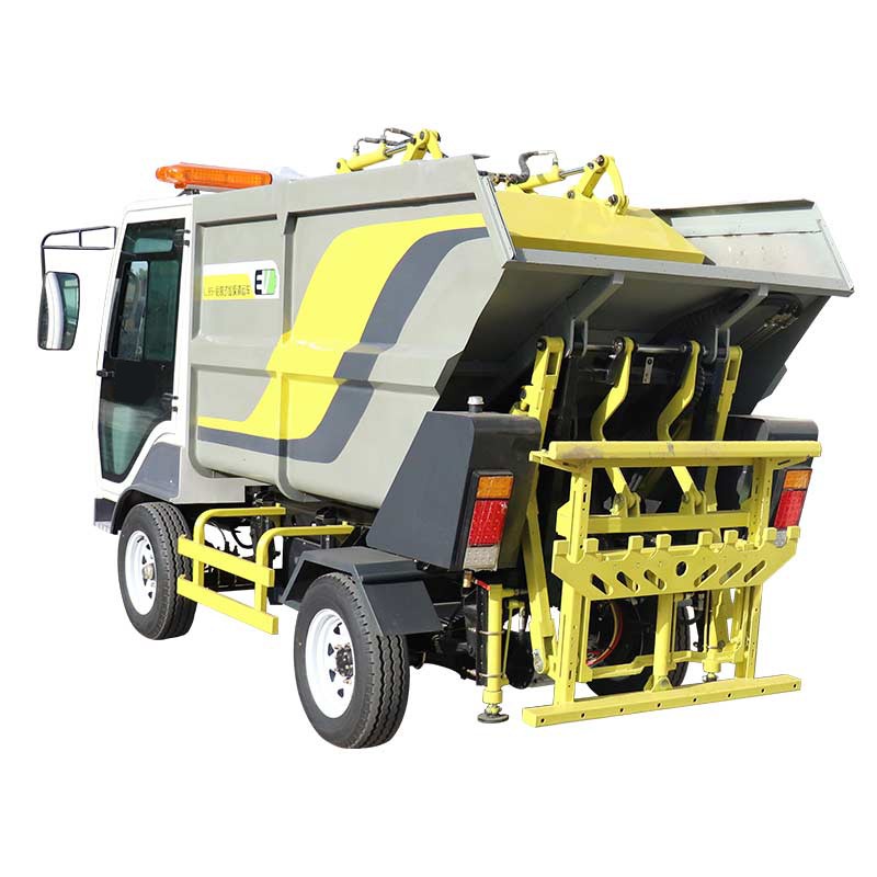 Electric self loading and unloading garbage truck - 3