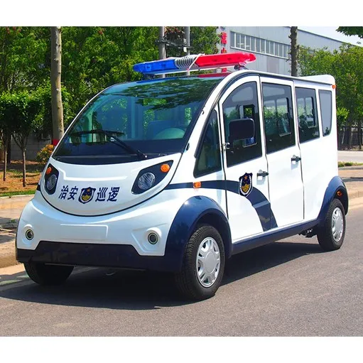 Closed electric patrol vehicle with 8 seats
