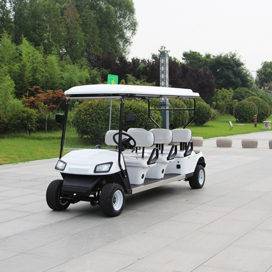Six seat electric golf course car