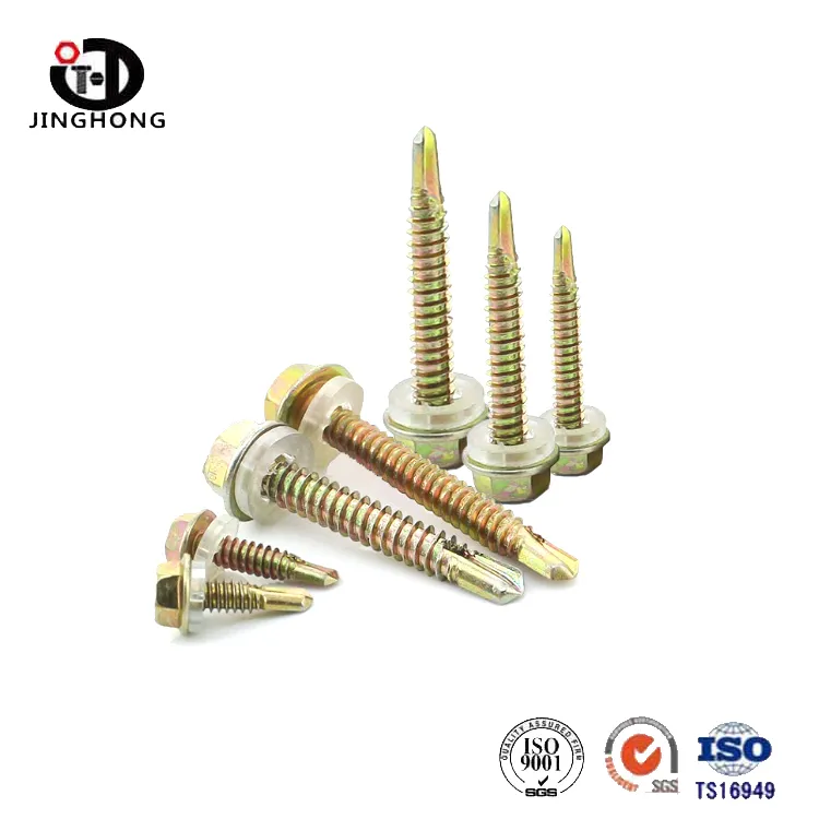 Hex Washer Head Self-drilling Screws with PVC Washers