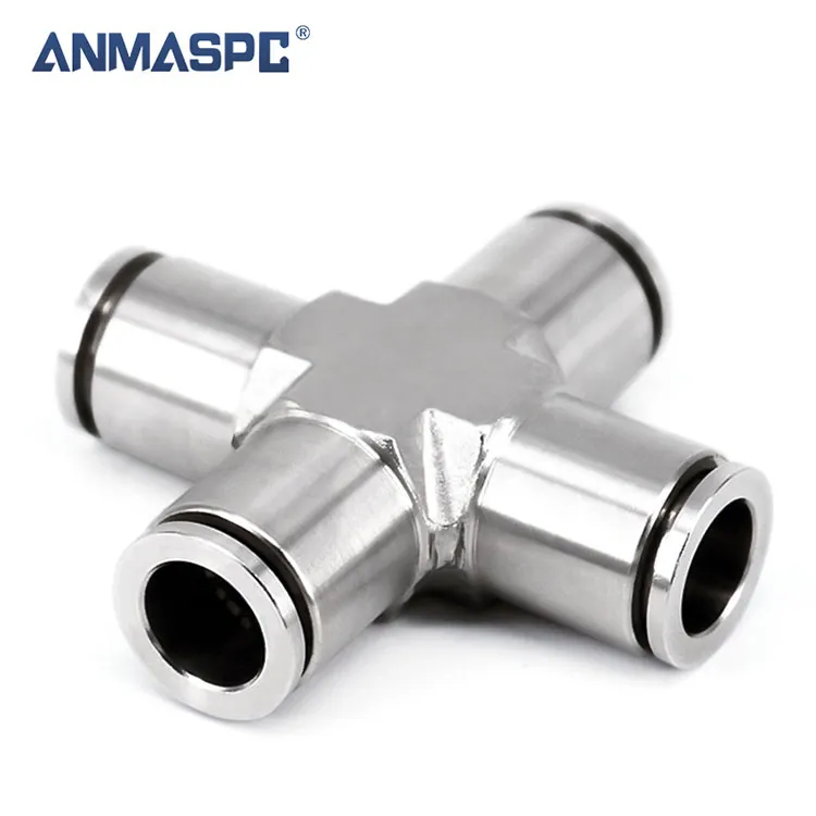 Vacuum Cross Type Pipe Connectors Four-Way Slip