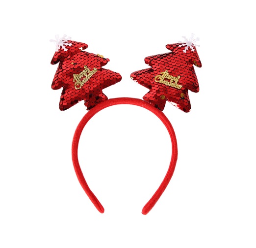 Christmas Headbands - Red Sequin Tree