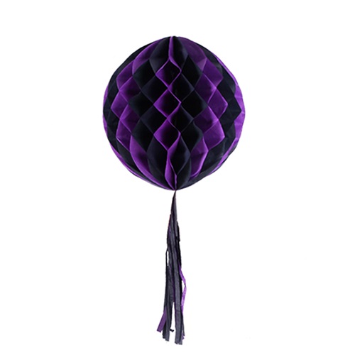 Dual Color Halloween Balls with Tassel - Purple Black