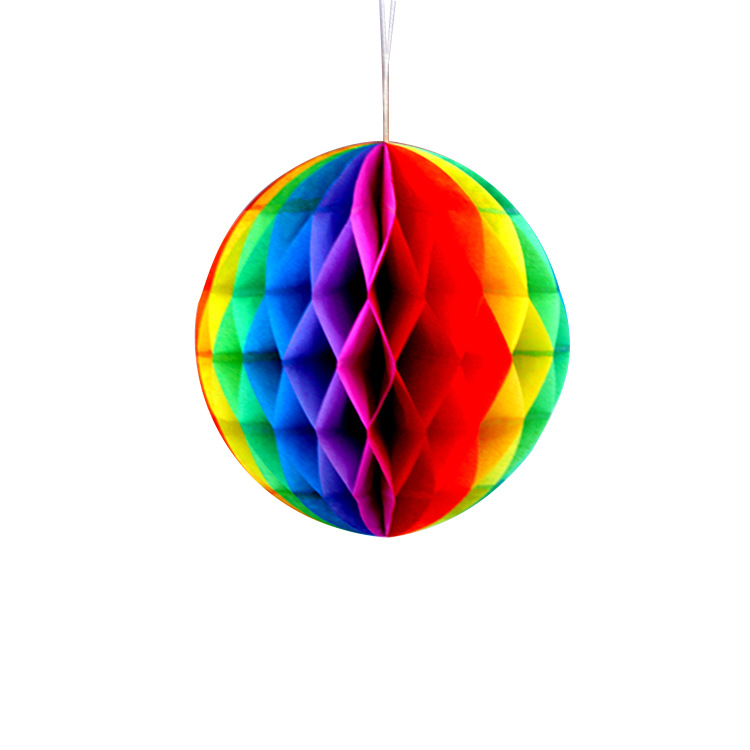 Multiple Color Rainbow Hanging Paper Balls