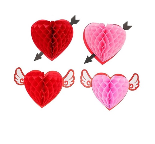 Valentine's Day Honeycomb Hearts