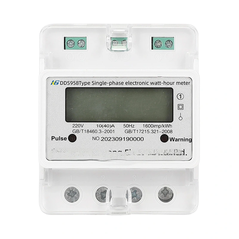 4P Single Phase LCD Din Rail Energy Meter